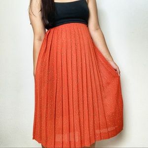 Vintage Campus Casuals Floral Pleated Midi skirt